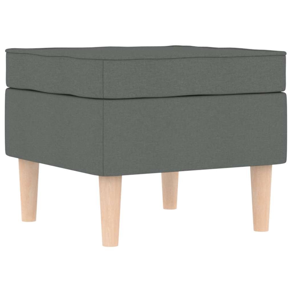 Fåtölj Mörkgrå med fotpall tyg