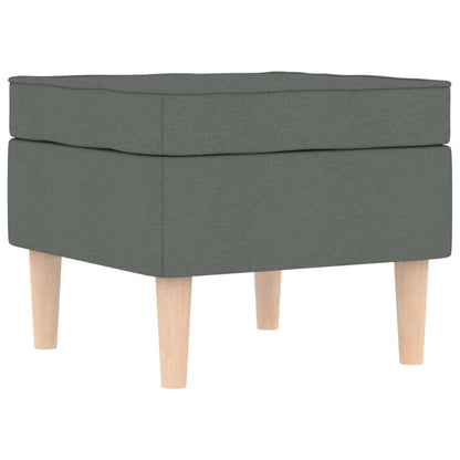 Fåtölj Mörkgrå med fotpall tyg