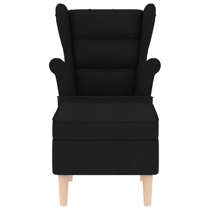 Fåtölj Svart med fotpall tyg