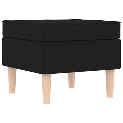 Fåtölj Svart med fotpall tyg