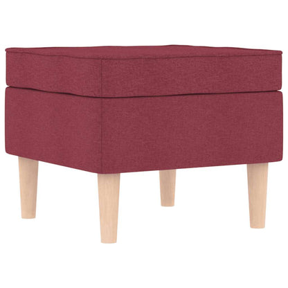 Fåtölj Vinröd med fotpall tyg
