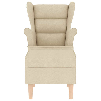 Fåtölj Gräddvit med fotpall tyg