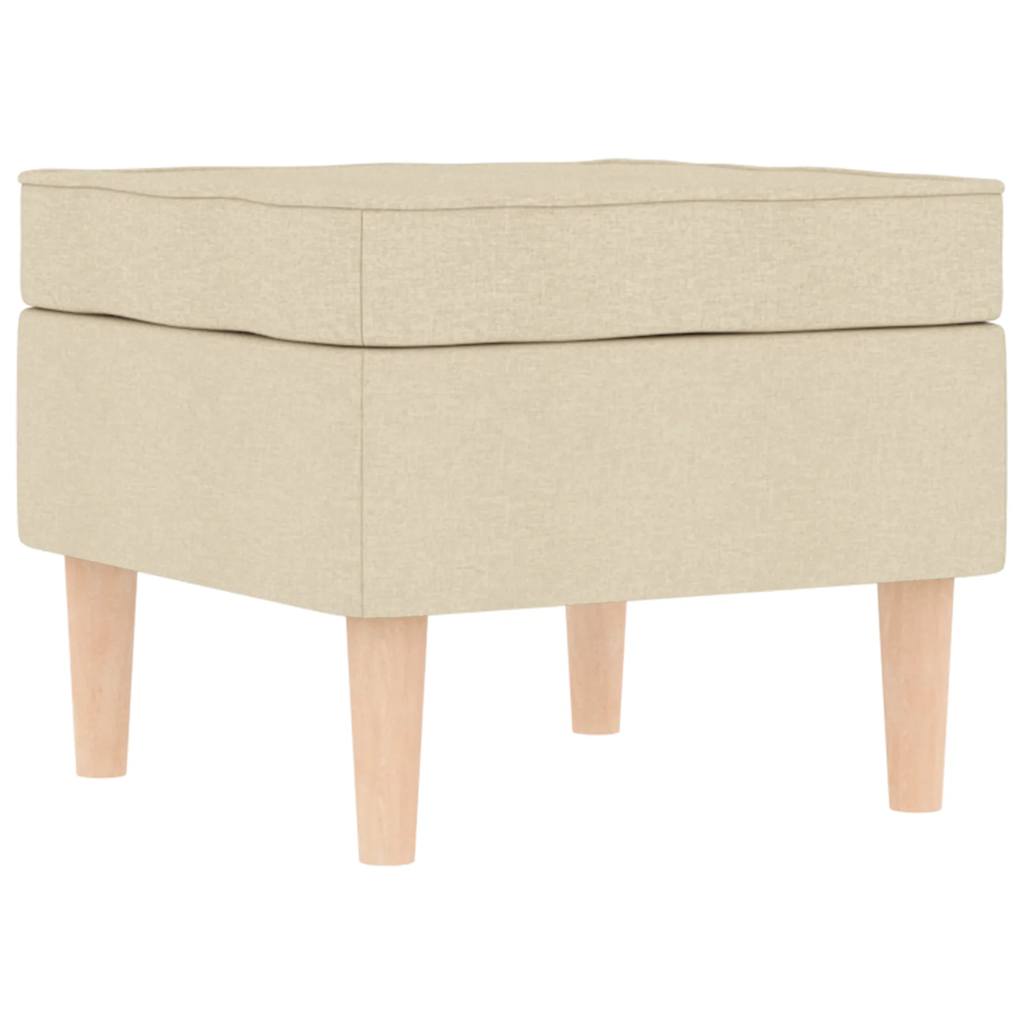 Fåtölj Gräddvit med fotpall tyg