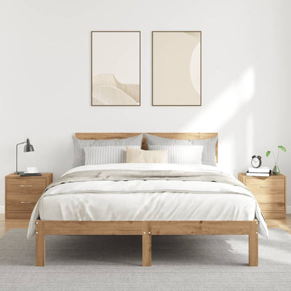 Sängbord 2 st ek 40x30x40 cm konstruerat trä