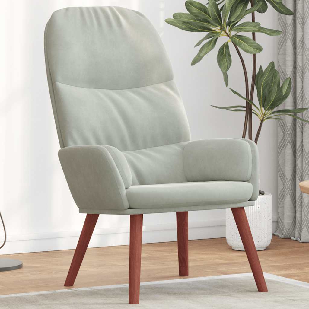 Fåtölj Ljusgrå Vilstol sammet