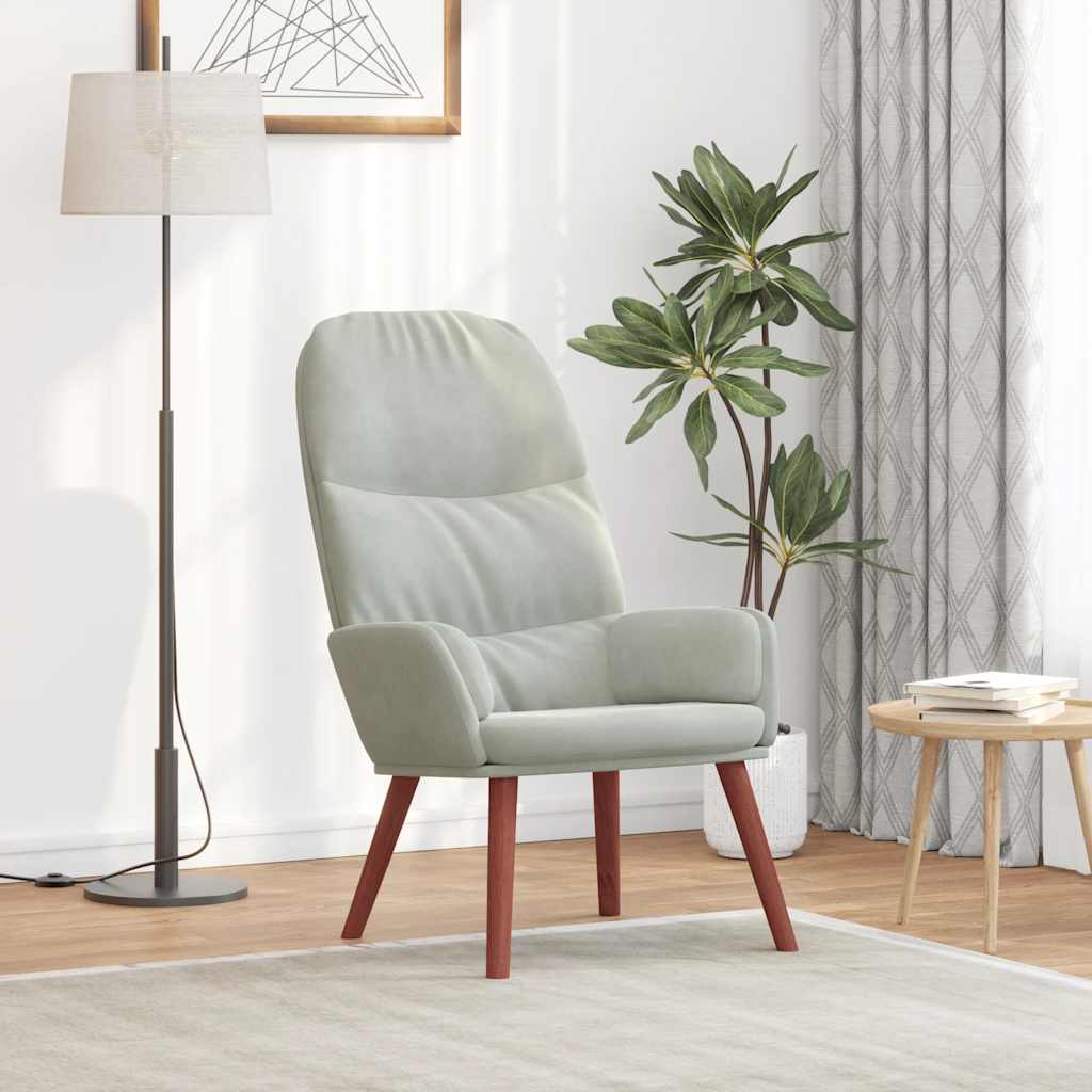 Fåtölj Ljusgrå Vilstol sammet