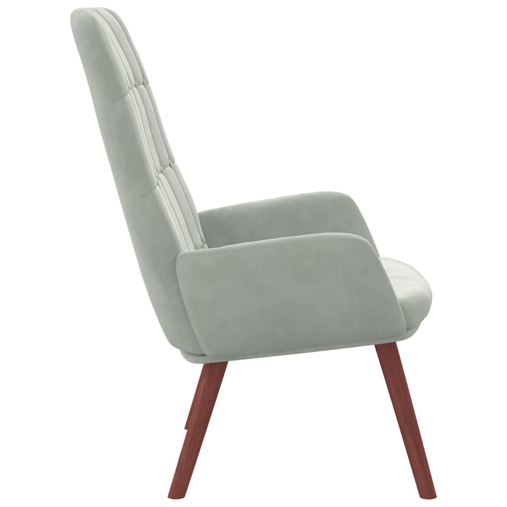 Fåtölj Ljusgrå Vilstol sammet