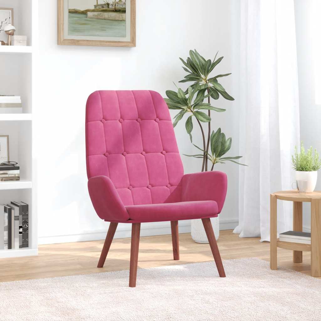 Fåtölj Vinröd Vilstol sammet