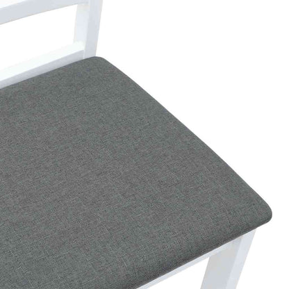 Matstolar med dynor 2 st, vit, massivt trä, gummi