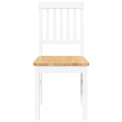 Matstolar 2 st vitt massivt trä gummi