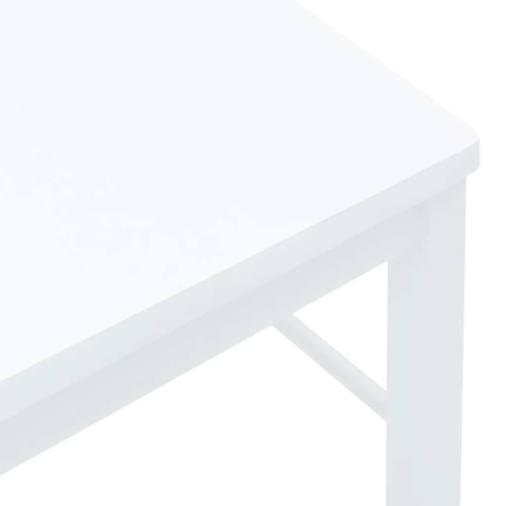 Matstolar 2 st vitt massivt trä gummi