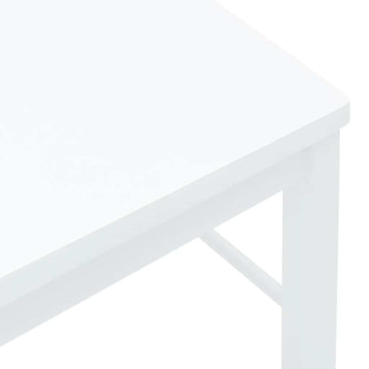 Matstolar 2 st vitt massivt trä gummi