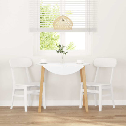 Matstolar 2 st vitt massivt trä gummi