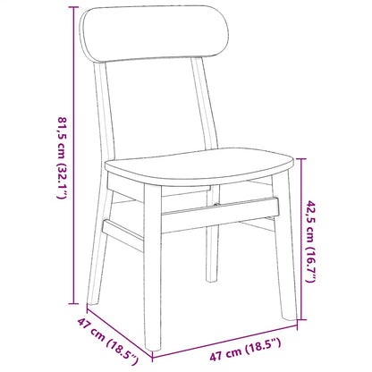 Matstolar 2 st vitt massivt trä gummi