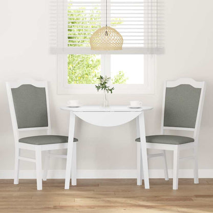 Matstolar med dynor 2 st, vit, massivt trä, gummi