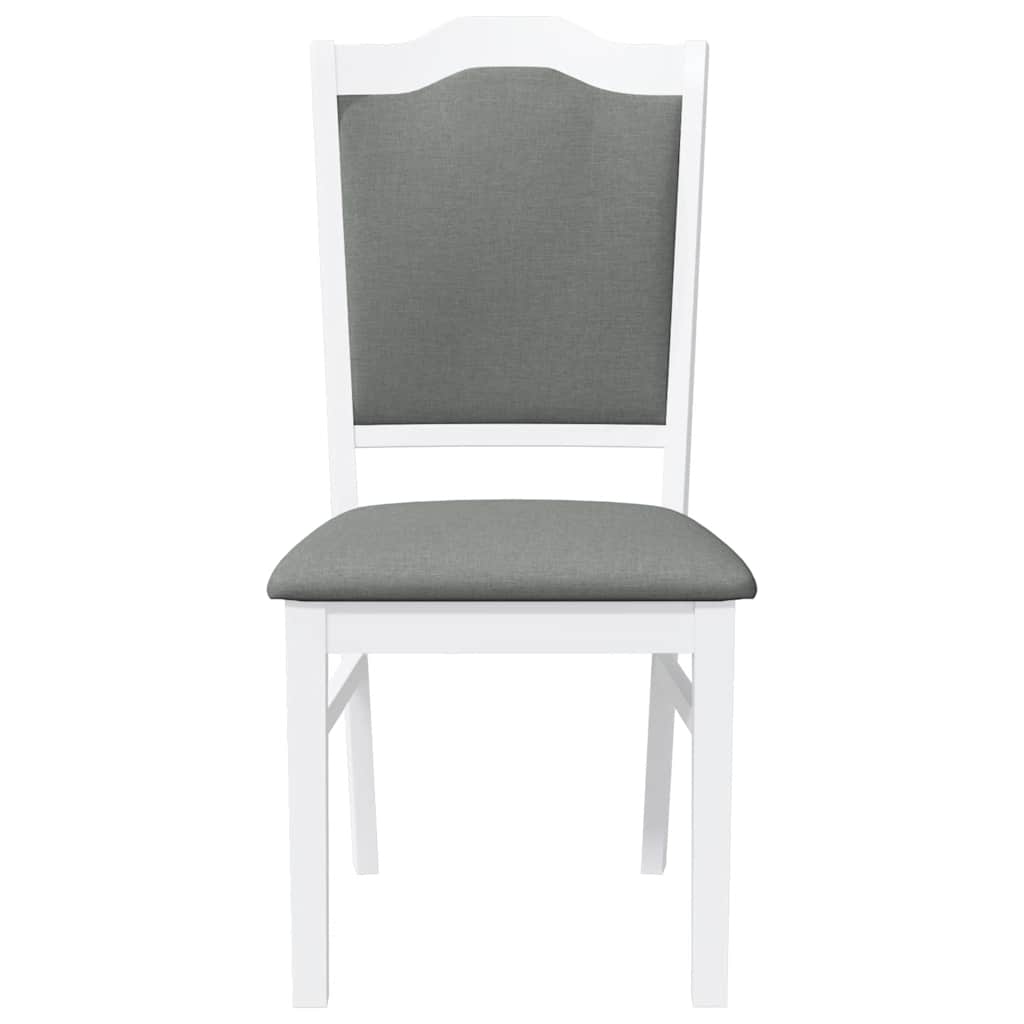 Matstolar med dynor 2 st, vit, massivt trä, gummi