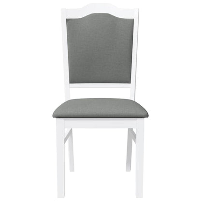 Matstolar med dynor 2 st, vit, massivt trä, gummi