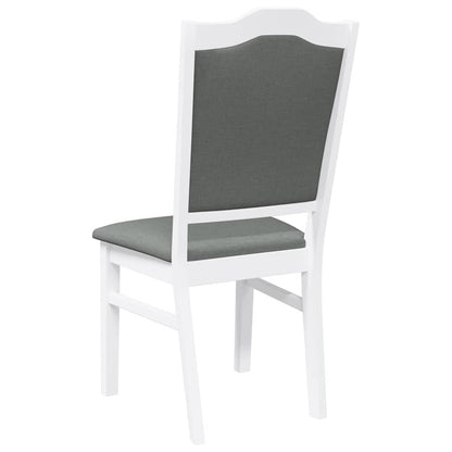 Matstolar med dynor 2 st, vit, massivt trä, gummi