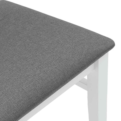 Matstolar med dynor 2 st, vit, massivt trä, gummi