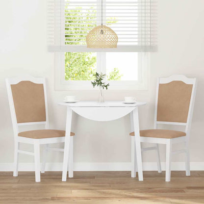 Matstolar med dynor 2 st, vit, massivt trä, gummi
