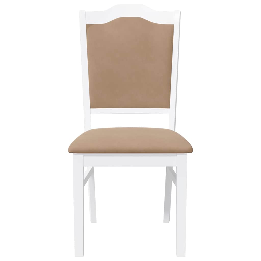 Matstolar med dynor 2 st, vit, massivt trä, gummi