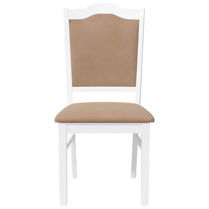 Matstolar med dynor 2 st, vit, massivt trä, gummi