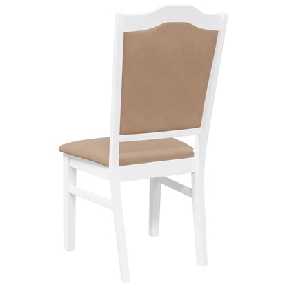 Matstolar med dynor 2 st, vit, massivt trä, gummi