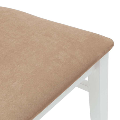 Matstolar med dynor 2 st, vit, massivt trä, gummi