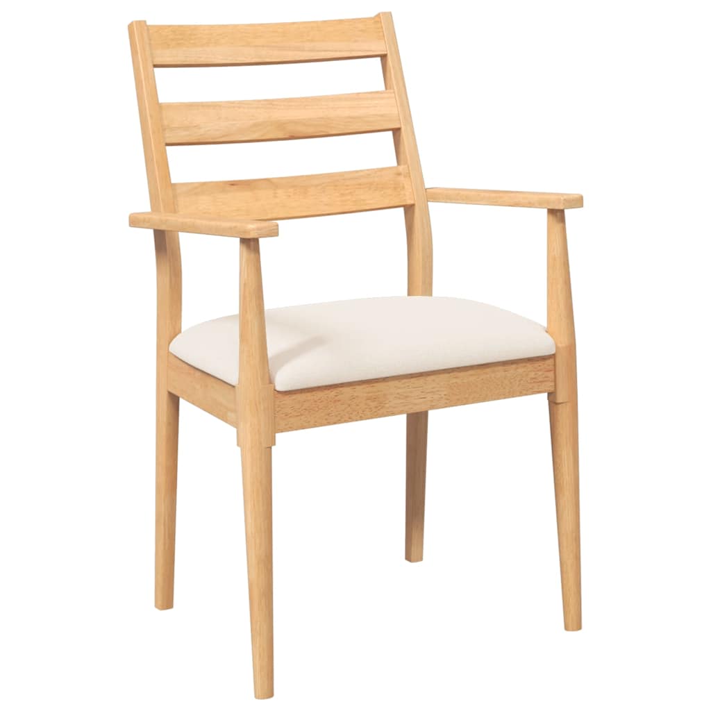 Matstolar med dynor 2 st massivt trä gummi