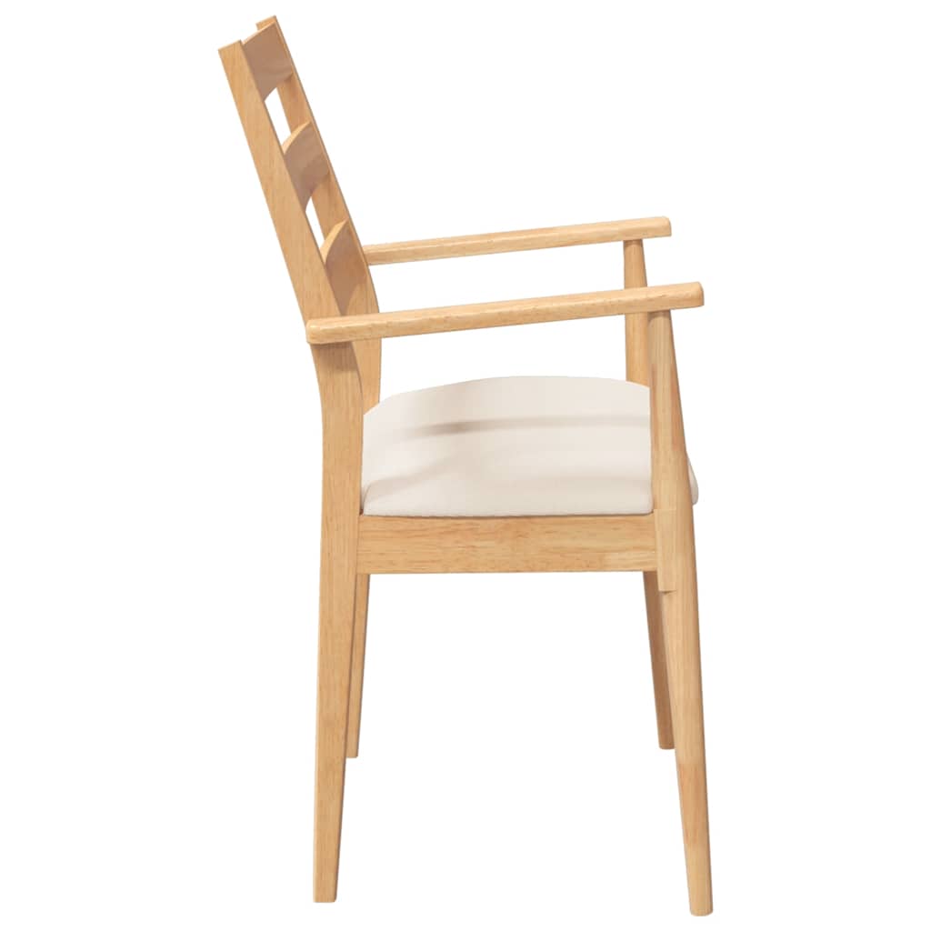 Matstolar med dynor 2 st massivt trä gummi