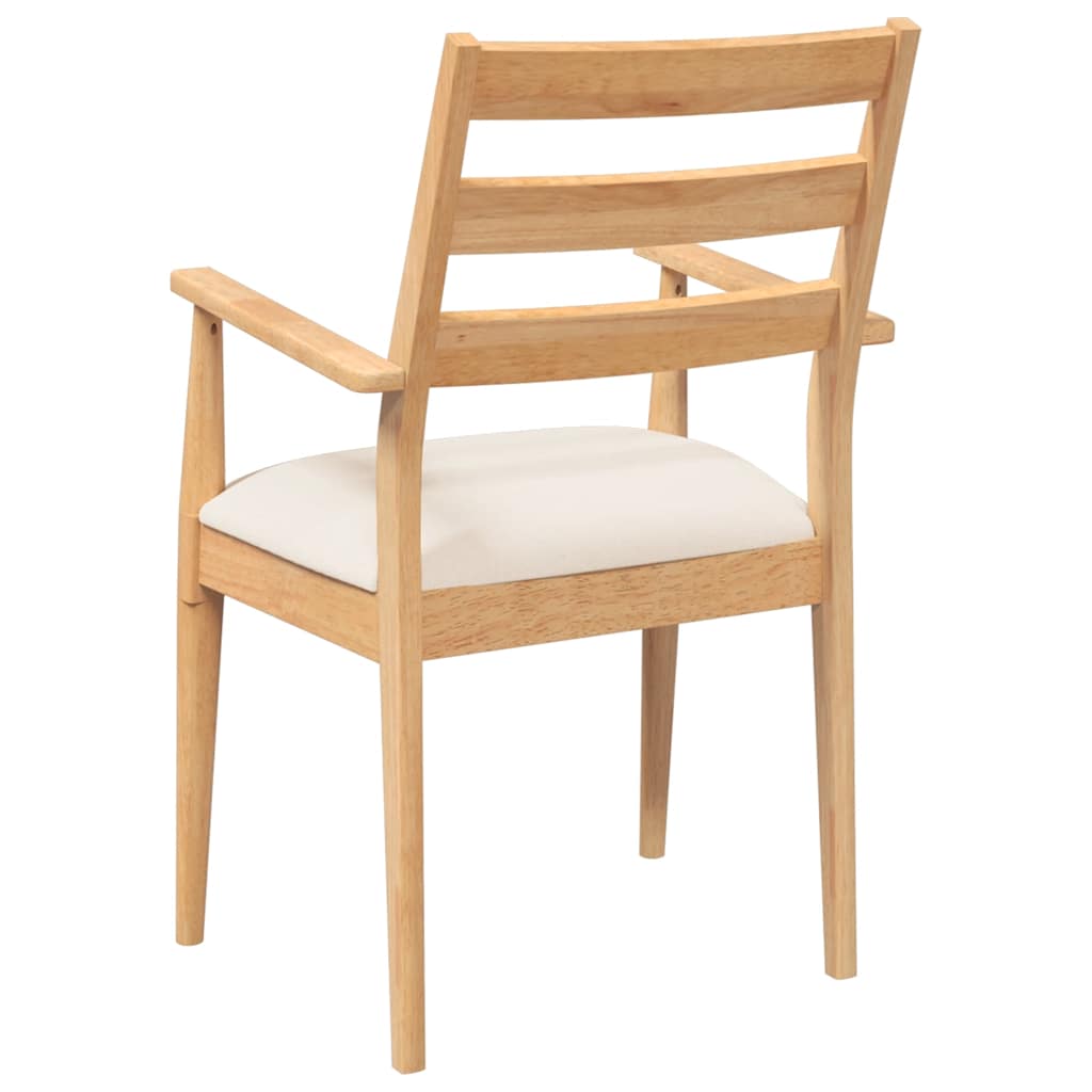 Matstolar med dynor 2 st massivt trä gummi