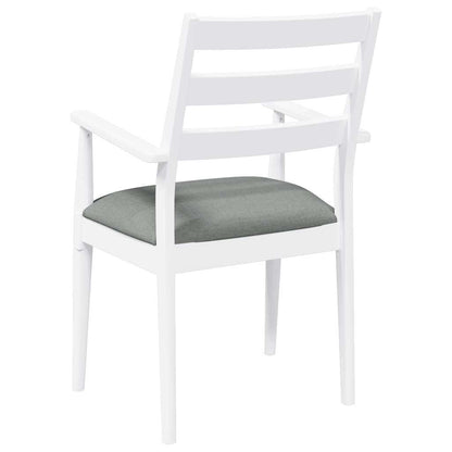 Matstolar med dynor 2 st, vit, massivt trä, gummi