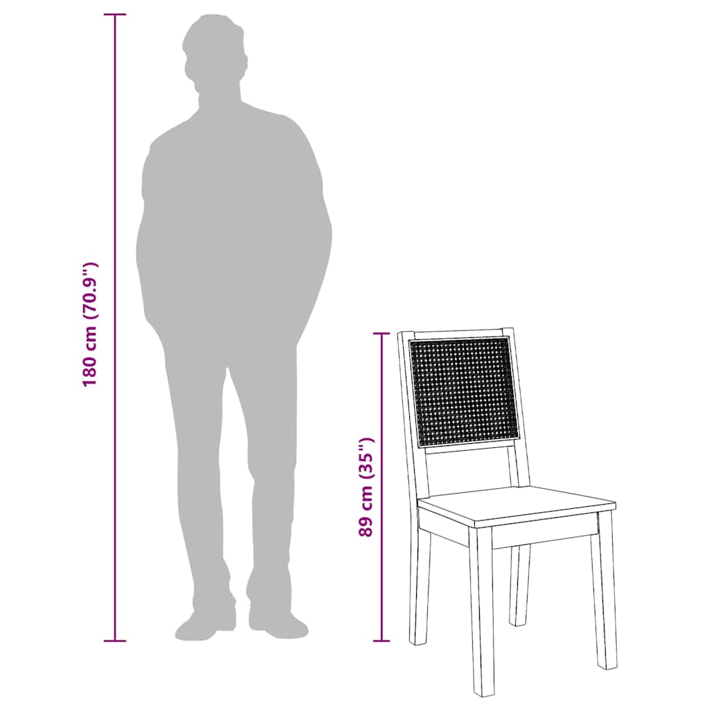 Matstolar 2 st massivt trä gummi