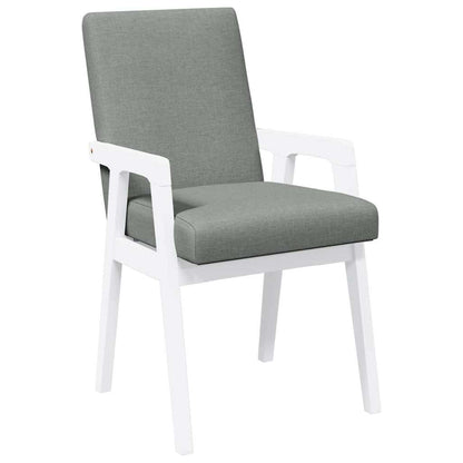 Matstolar med dynor 2 st, vit, massivt trä, gummi