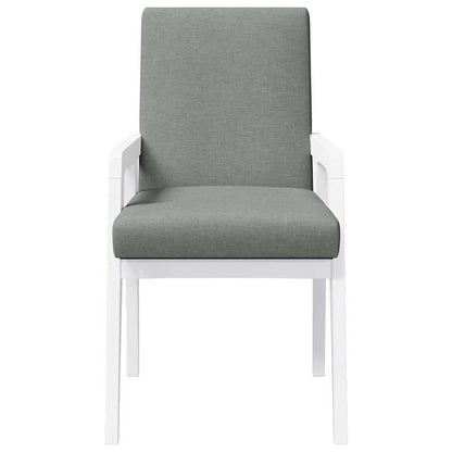 Matstolar med dynor 2 st, vit, massivt trä, gummi