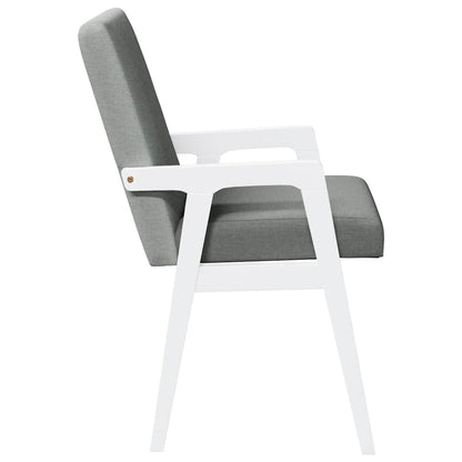 Matstolar med dynor 2 st, vit, massivt trä, gummi