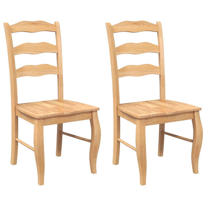 Matstolar 2 st, naturligt massivt trä gummi