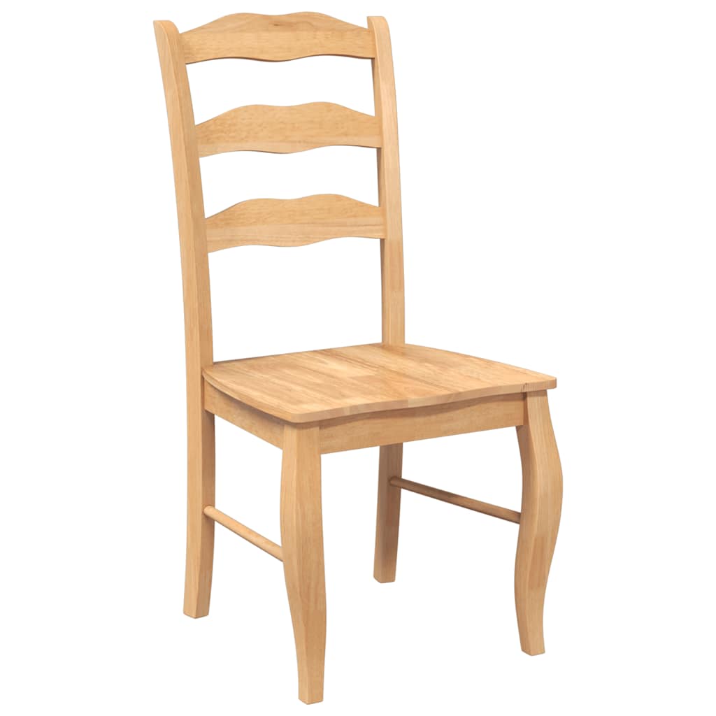 Matstolar 2 st, naturligt massivt trä gummi