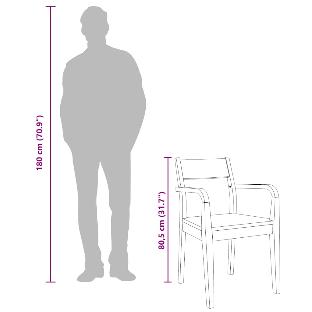 Matstolar 2 st, naturligt massivt trä gummi