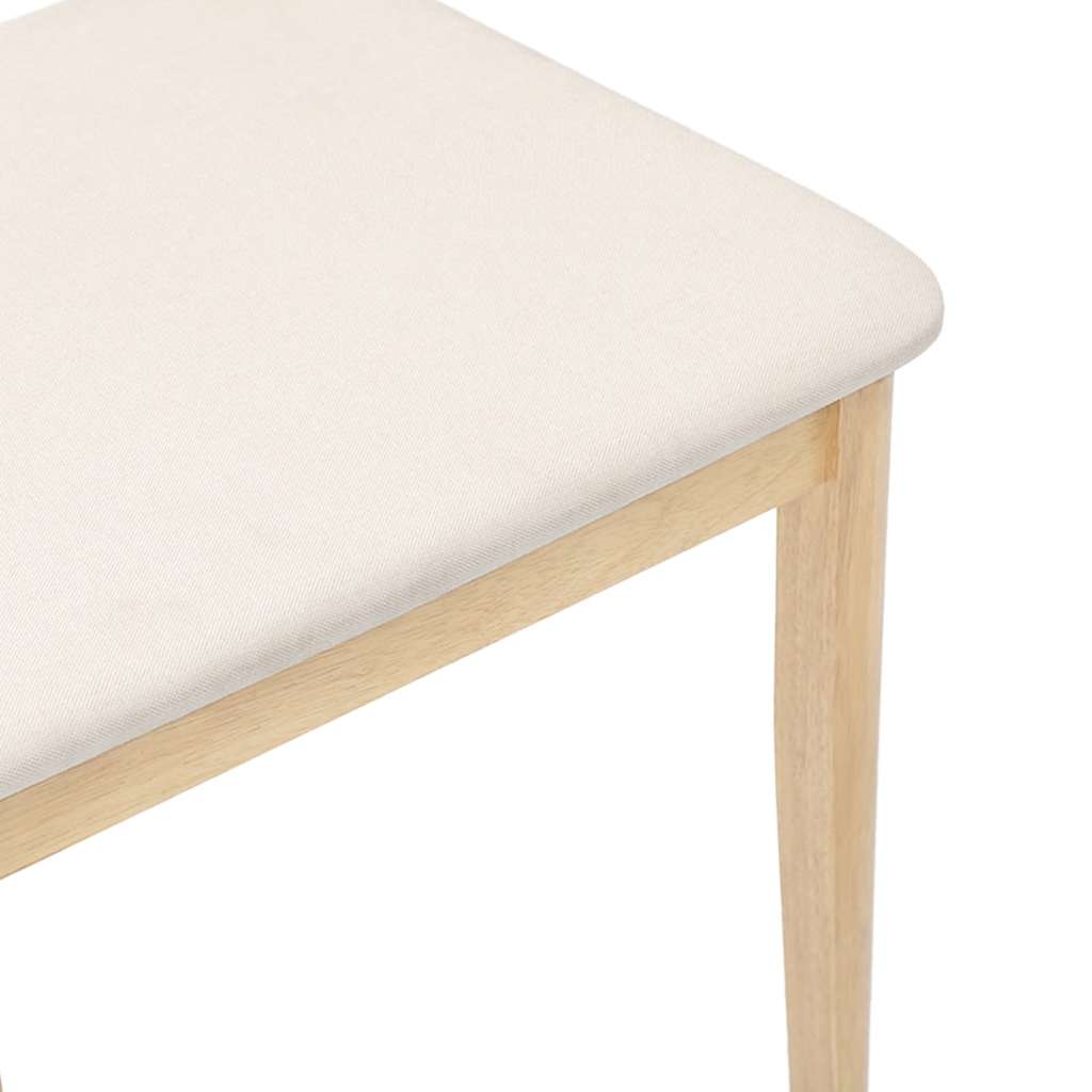 Matstolar med kuddar 2 st, naturligt, massivt trä, gummi