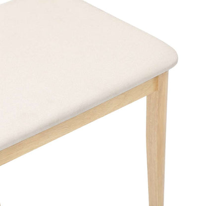 Matstolar med kuddar 2 st, naturligt, massivt trä, gummi