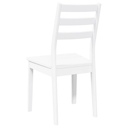 Matstolar 2 st vitt massivt trä gummi