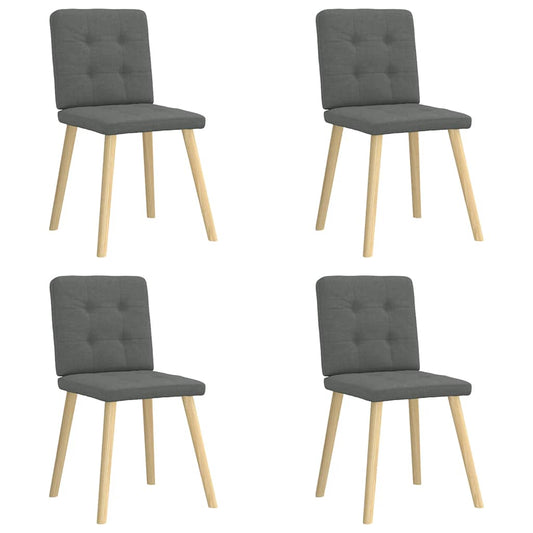 Matstolar 4 st mörkgrå tyg