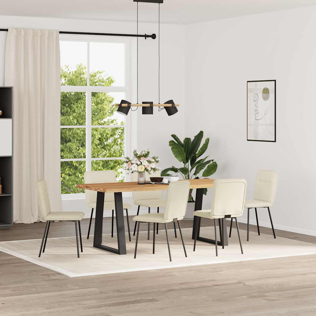 Matstolar 6 st gräddvit sammet