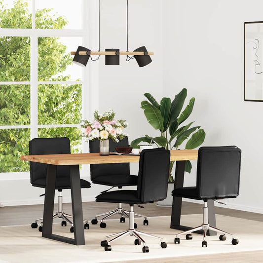 Matstolar 4 st svart konstläder