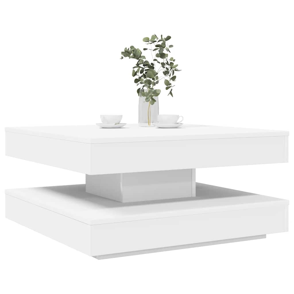 Soffbord 360 grader vridbart vit 70x70x34,5 cm
