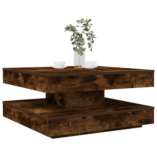 Soffbord 360 grader vridbart rökfärgad ek 70x70x34,5 cm