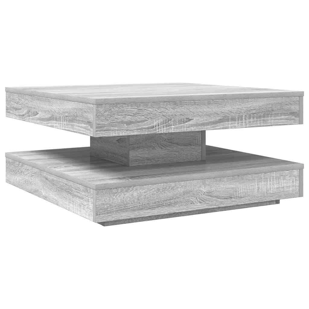Soffbord Sonoma Grå 360 grader vridbart 70x70x34,5 cm