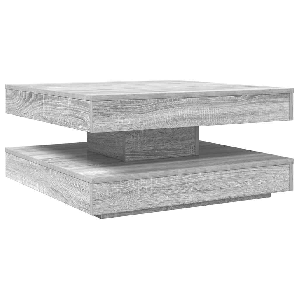 Soffbord Sonoma Grå 360 grader vridbart 70x70x34,5 cm