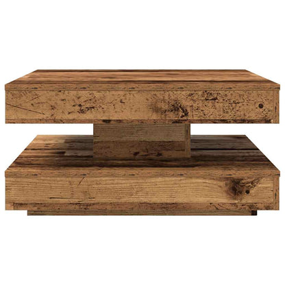 Soffbord 360 grader vridbart åldrat trä 70x70x34,5 cm